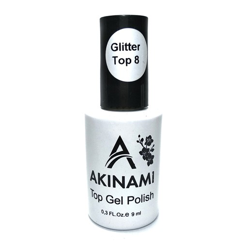 Топ для гель-лака без липкого слоя Akinami Glitter Top Gel 8, 9 мл